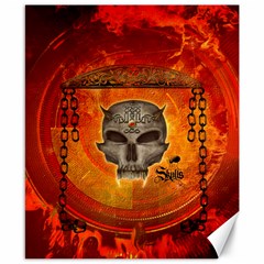 Awesome Skull With Celtic Knot With Fire On The Background Canvas 8  X 10  by FantasyWorld7