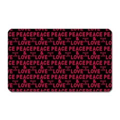 Peace And Love Typographic Print Pattern Magnet (rectangular) by dflcprintsclothing