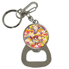 Rainbow Vintage Retro Style Kids Rainbow Vintage Retro Style Kid Funny Pattern With 80s Clouds Bottle Opener Key Chains by genx