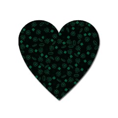 St Patricks Day Pattern Heart Magnet by Valentinaart
