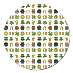 St Patricks Day Pattern Magnet 5  (round) by Valentinaart