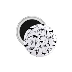 Petroglyph Runic Cavemen Nordic Black Paleo Drawings Pattern 1 75  Magnets by snek