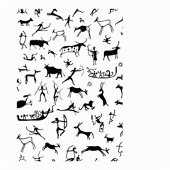 Petroglyph Runic Cavemen Nordic Black Paleo Drawings Pattern Small Garden Flag (two Sides) by snek