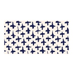 Pattern Ink Blue Navy Crosses Grunge Flesh And Navy Pattern Ink Crosses Grunge Flesh Beige Background Satin Wrap by genx