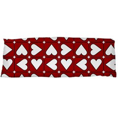 Graphic Heart Pattern Red White Body Pillow Case (dakimakura) by Pakrebo