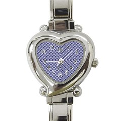 Wreath Differences Indigo Deep Blue Heart Italian Charm Watch by Pakrebo