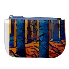 Woods Trees Abstract Scene Forest Large Coin Purse by Pakrebo