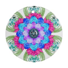Lotus Flower Bird Metatron S Cube Ornament (round) by Pakrebo