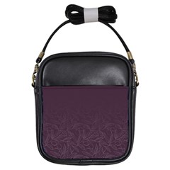 Organic Olive Leaves Pattern Hand Drawn Purple Red Wine Girls Sling Bag by genx