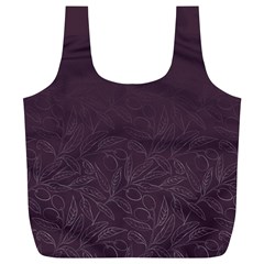Organic Olive Leaves Pattern Hand Drawn Purple Red Wine Full Print Recycle Bag (xl) by genx