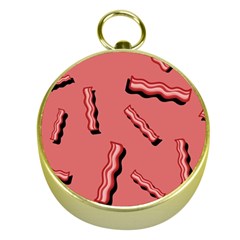 Funny Bacon Slices Pattern Infidel Vintage Red Meat Background  Gold Compasses by genx