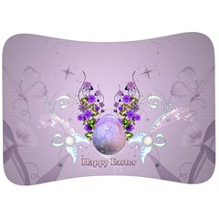 Happy Easter, Easter Egg With Flowers In Soft Violet Colors Velour Seat Head Rest Cushion by FantasyWorld7