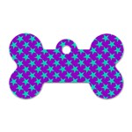 Turquoise Stars Pattern On Purple Dog Tag Bone (Two Sides)