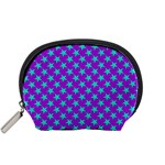 Turquoise Stars Pattern On Purple Accessory Pouch (Small)