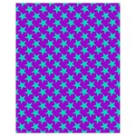 Turquoise Stars Pattern On Purple Drawstring Bag (Small)