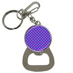 Turquoise Stars Pattern On Purple Bottle Opener Key Chains