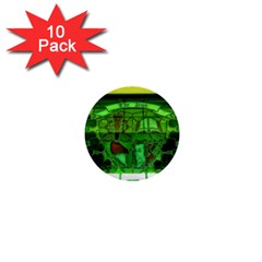 Dublin Scioto Irish Window 1  Mini Buttons (10 Pack)  by Riverwoman