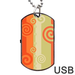 Ring Kringel Background Abstract Red Dog Tag Usb Flash (two Sides) by Mariart