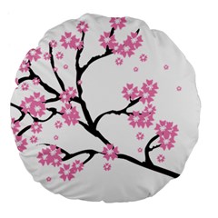 Blossoms Branch Cherry Floral Large 18  Premium Flano Round Cushions by Pakrebo