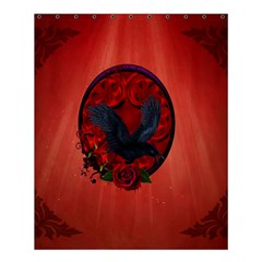 The Crow With Roses Shower Curtain 60  X 72  (medium)  by FantasyWorld7