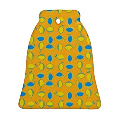 Lemons Ongoing Pattern Texture Bell Ornament (two Sides) by Mariart