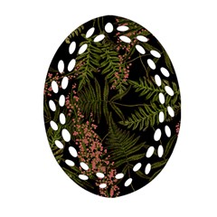 Fern Black Ornament (oval Filigree) by snowwhitegirl