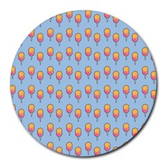 Cotton Candy Pattern Blue Round Mousepads by snowwhitegirl