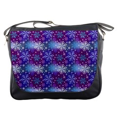 Snow White Blue Purple Tulip Messenger Bag by Pakrebo