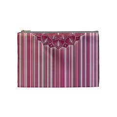 Cranberry Striped Mandala - Cosmetic Bag (medium)