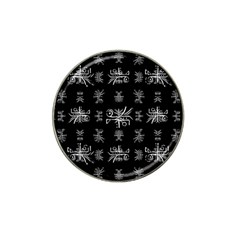 Black And White Ethnic Design Print Hat Clip Ball Marker by dflcprintsclothing