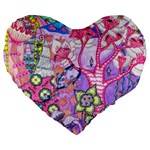 Trippy Forest Full Version Large 19  Premium Heart Shape Cushions Front