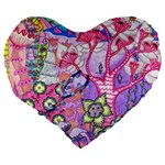 Trippy Forest Full Version Large 19  Premium Heart Shape Cushions Back