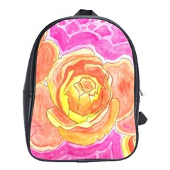 Orange Roses Watercolor School Bag (xl) by okhismakingart