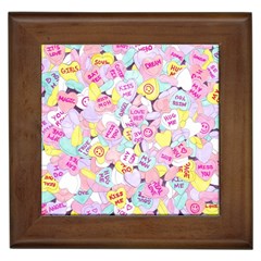 Candy Hearts (sweet Hearts-inspired) Framed Tiles by okhismakingart