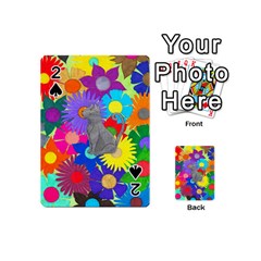 Floral Cat Playing Cards 54 (mini) by okhismakingart