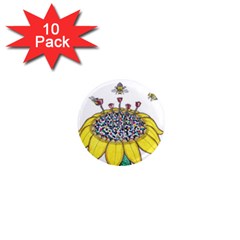 Bees At Work  1  Mini Magnet (10 Pack)  by okhismakingart