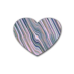 Electric Field Art Xxviii Rubber Coaster (heart)  by okhismakingart