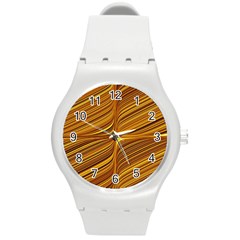 Electric Field Art Xxix Round Plastic Sport Watch (m) by okhismakingart