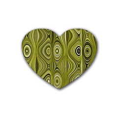 Electric Field Art Xxxv Rubber Coaster (heart)  by okhismakingart