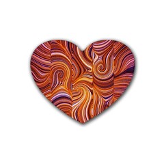 Electric Field Art Liii Rubber Coaster (heart)  by okhismakingart