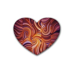 Electric Field Art Liv Rubber Coaster (heart)  by okhismakingart