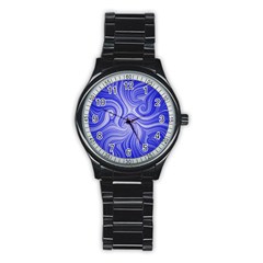 Electric Field Art Lvii Stainless Steel Round Watch by okhismakingart