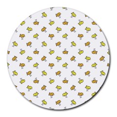 Birds, Animal, Cute, Sketch, Wildlife, Wild, Cartoon, Doodle, Scribble, Fashion, Printed, Allover, For Kids, Drawing, Illustration, Print, Design, Patterned, Pattern Round Mousepads by dflcprintsclothing