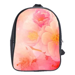 Wonderful Floral Design, Soft Colors School Bag (xl) by FantasyWorld7