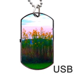 Field Of Goldenrod Dog Tag Usb Flash (one Side) by okhismakingart