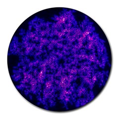 Queen Annes Lace In Blue And Purple Round Mousepads by okhismakingart