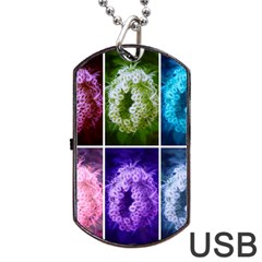 Closing Queen Annes Lace Collage (horizontal) Dog Tag Usb Flash (two Sides) by okhismakingart