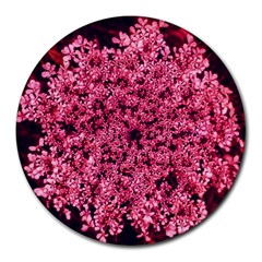 Queen Annes Lace In Red Part Ii Round Mousepads by okhismakingart