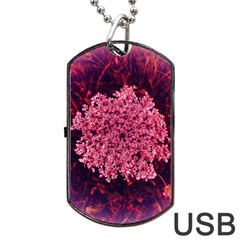 Queen Annes Lace In Red Part Ii Dog Tag Usb Flash (two Sides) by okhismakingart