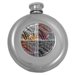 Winter Tulips Round Hip Flask (5 Oz) by okhismakingart